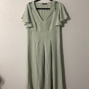 Midi butterfly sleeve dress